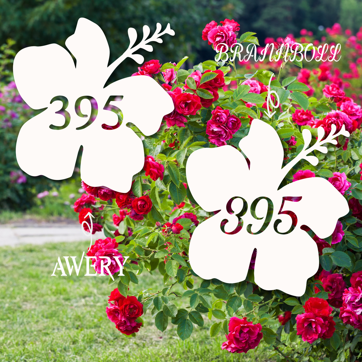 House Number Plaque - Hibiscus