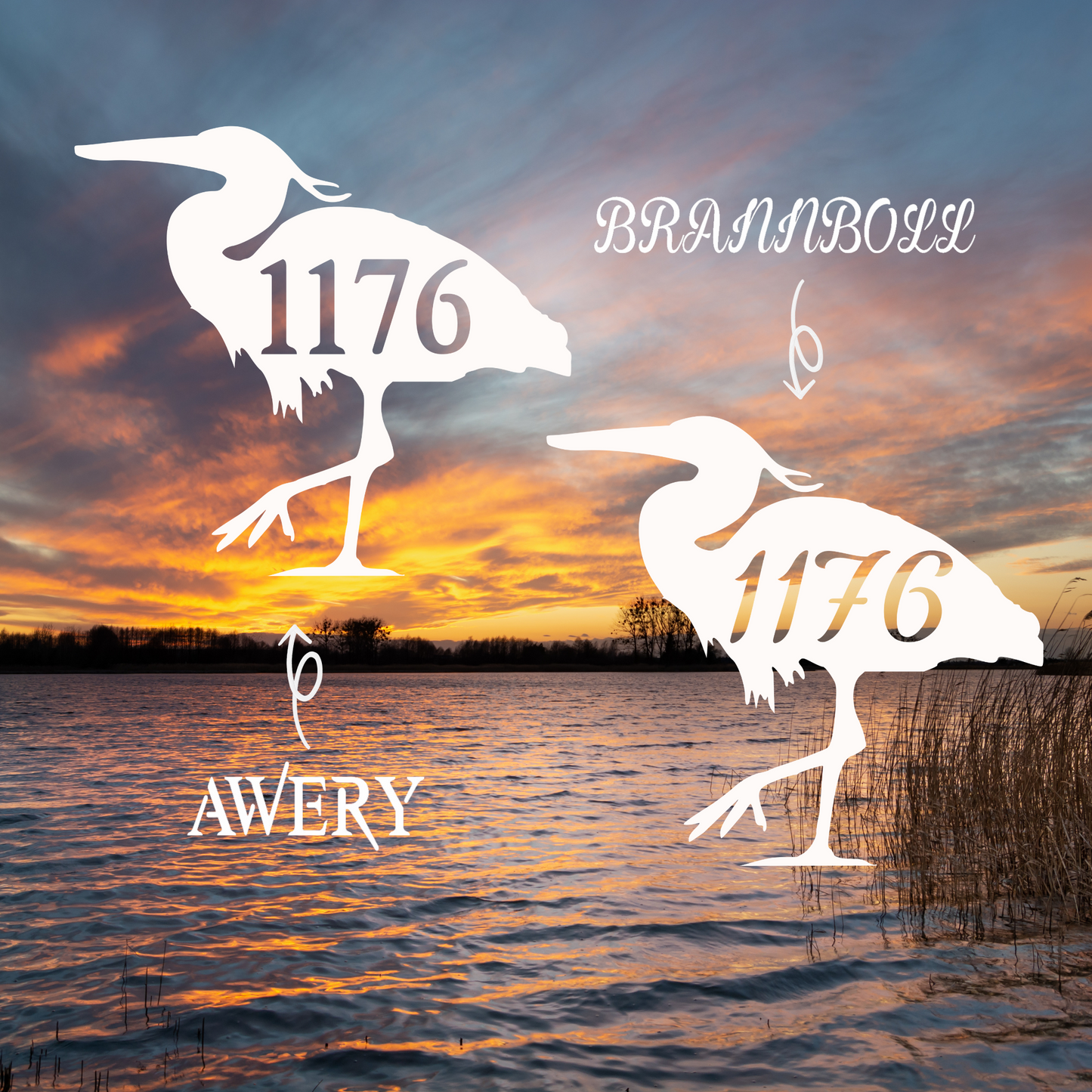 House Number Plaque - Heron
