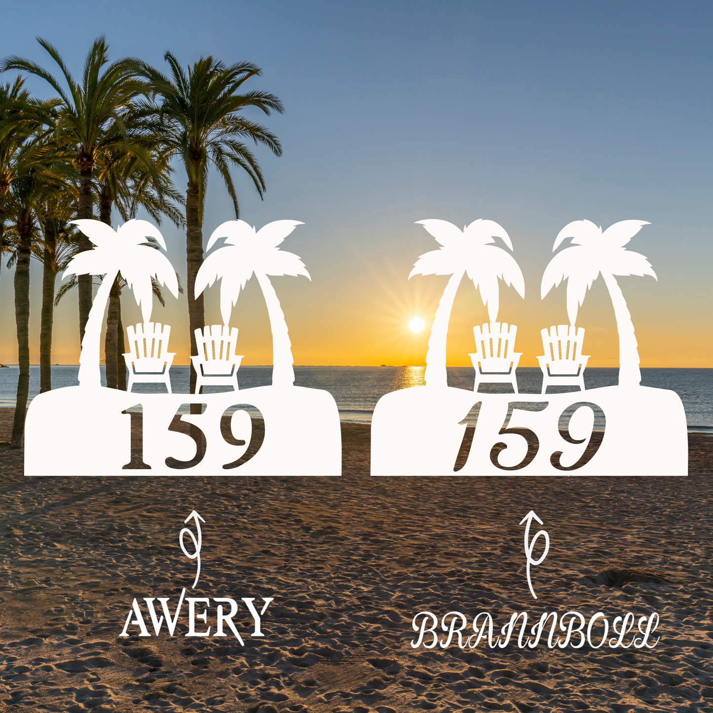 House Number Plaque - Palm Adirondaks