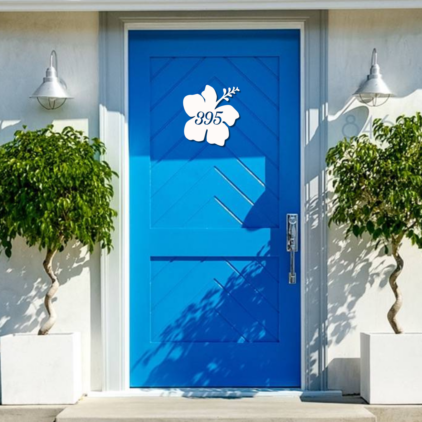 House Number Plaque - Hibiscus