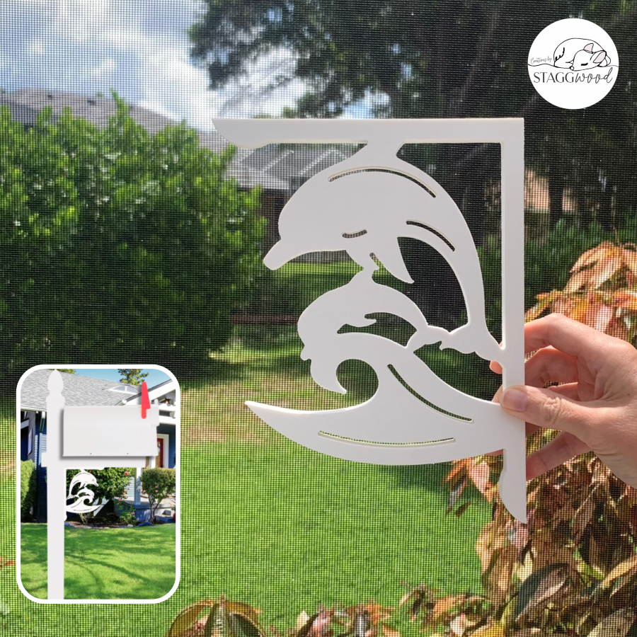 Mailbox Bracket - Dolphin with Baby - Small 7" x 9"