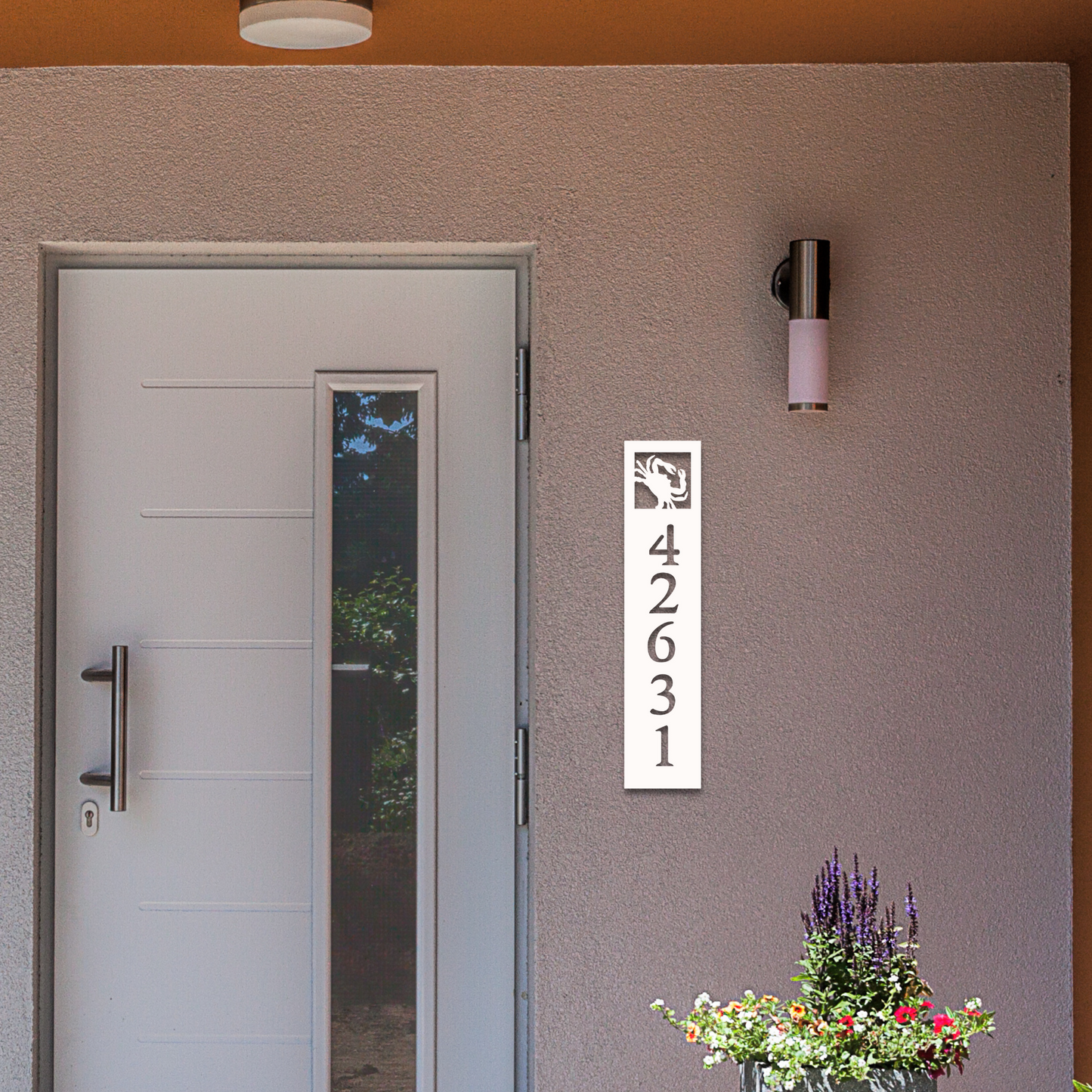 House Number Plaque Boxed - Crab, Address Plaque, Address Sign, Custom, Personalized, Housewarming Gift, Gift, Outdoor Decor