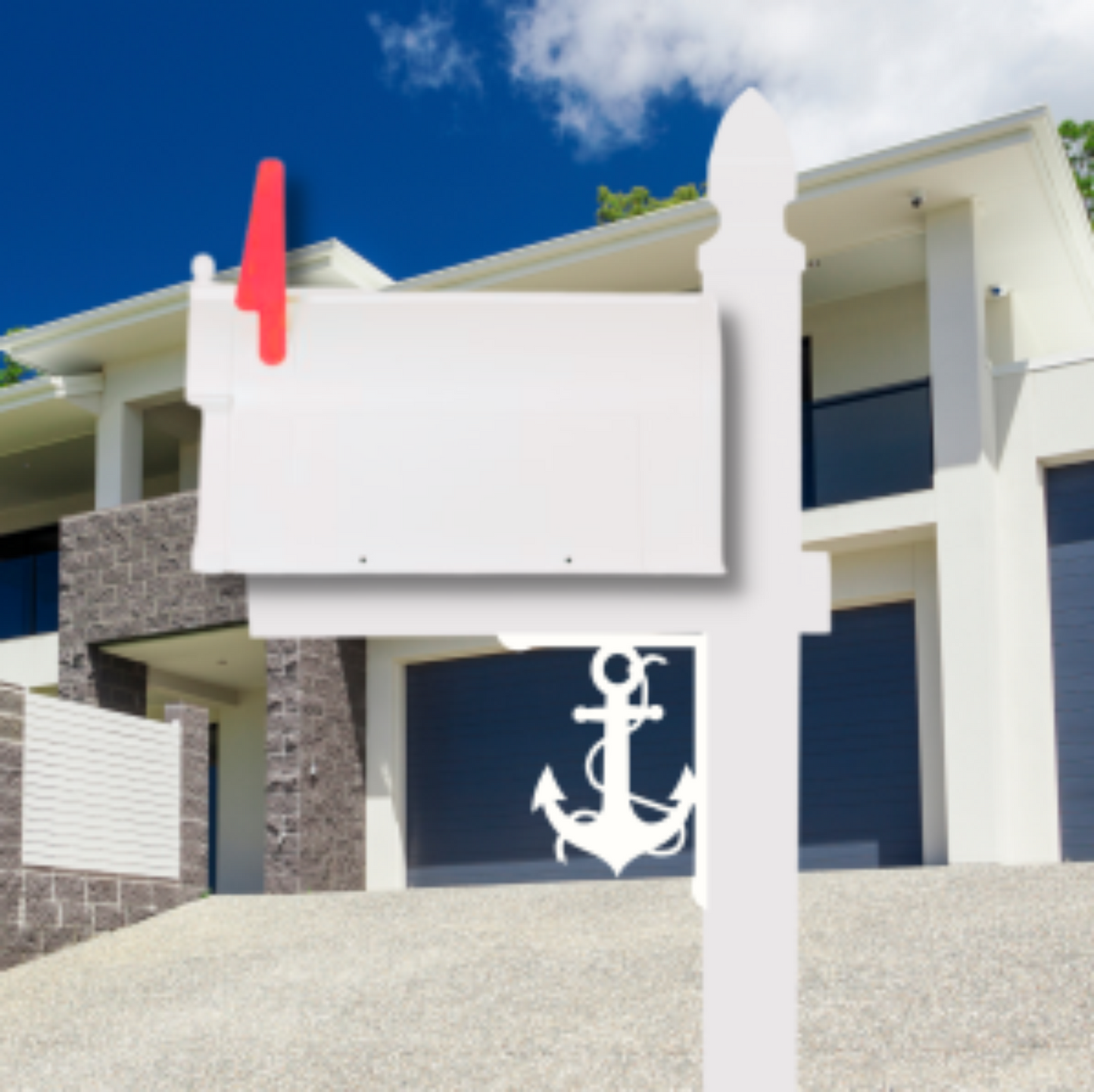 Mailbox Bracket - Anchor with Rope - Small 7" x 9"