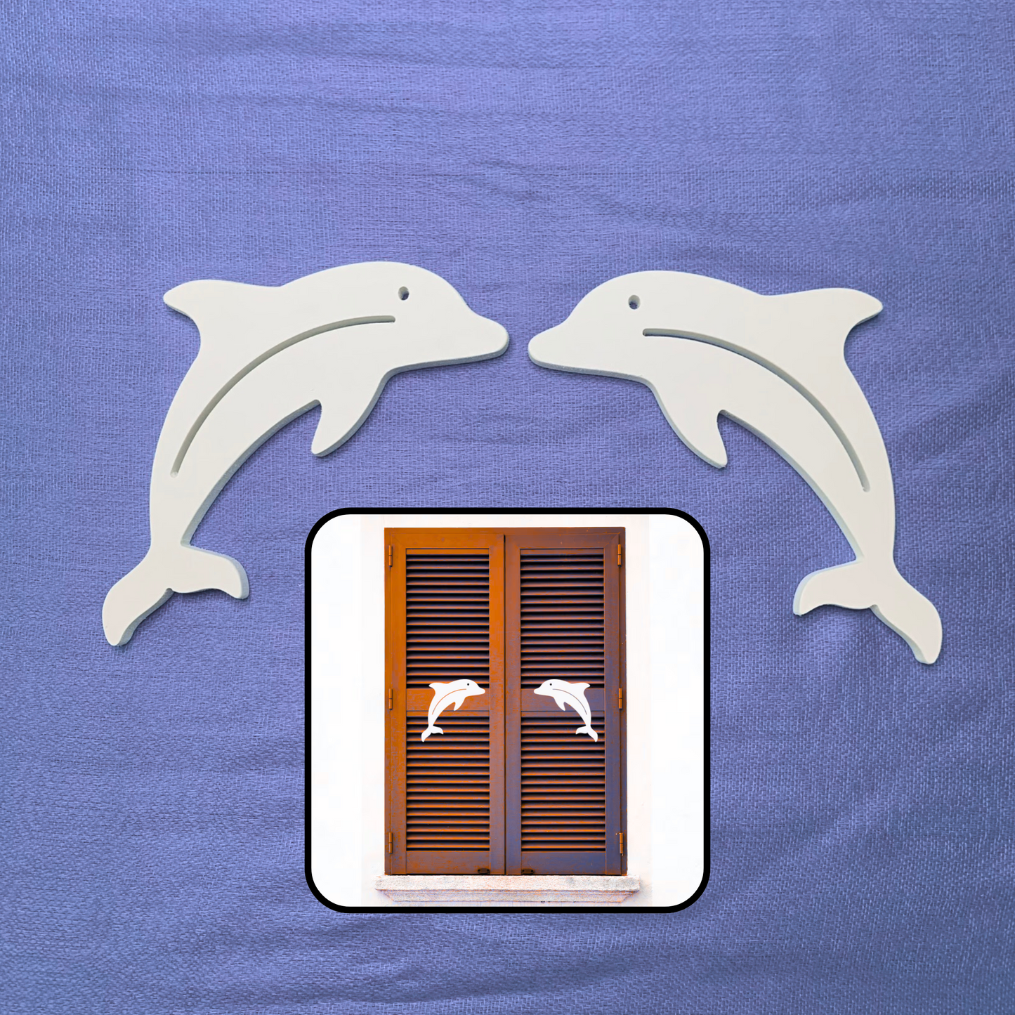 Shutter Embellishments - Dolphin Wall Art Small approx 8X5, Custom, Outdoor Decor, Coastal, Tropical, Ships Free to Mainland USA