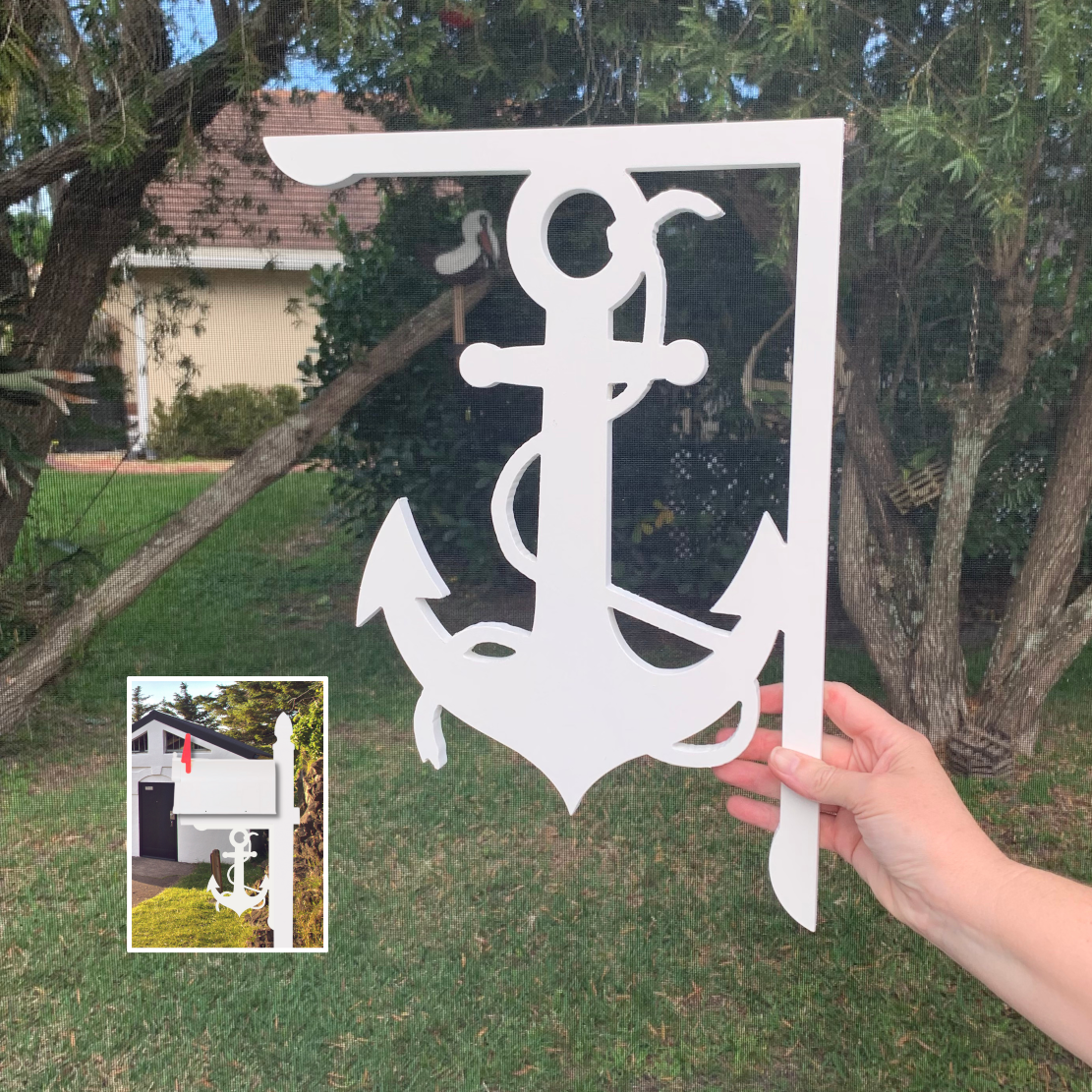 Mailbox Bracket - Anchor with Rope - Medium 12" x 16"