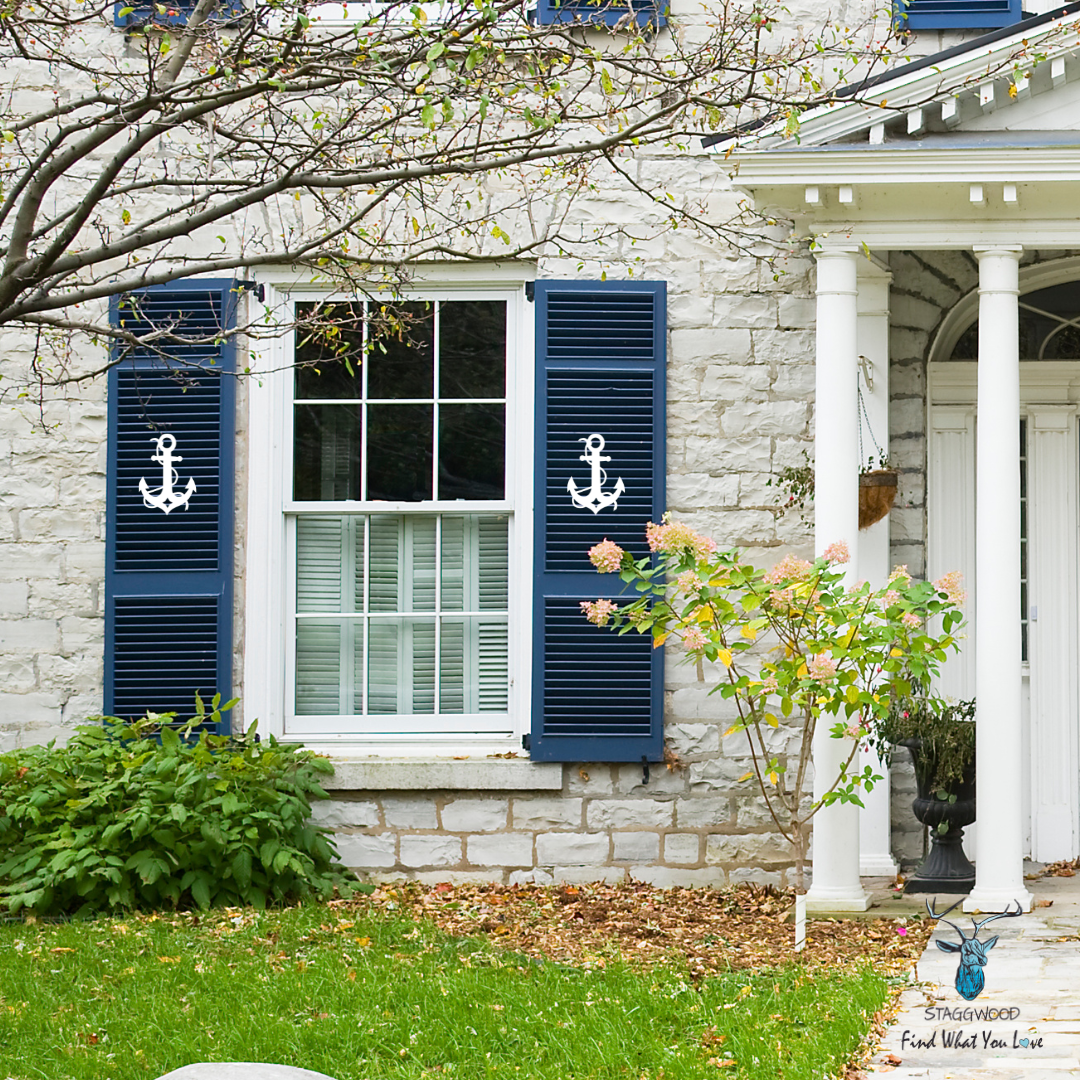 Shutter Embellishments - Anchor with Rope Wall Art Small approx 8" x 5", Custom, Outdoor Decor, Coastal, Tropical, Ships Free to Mainland USA