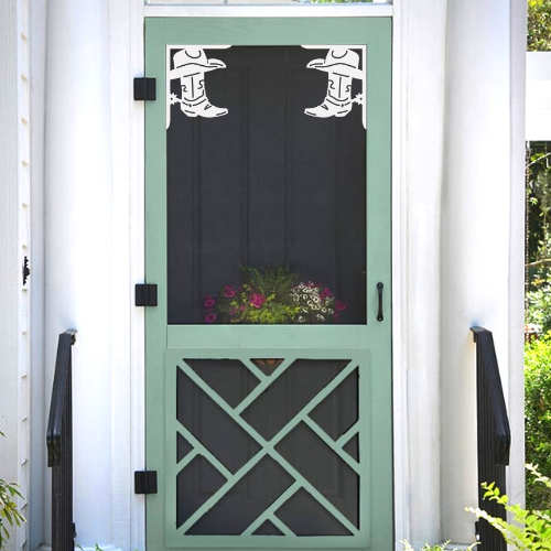 Screen Door Decor - Cowboy Boot Small X2, Custom Mailbox, Outdoor Decor, 7x9 inch Free Shipping to Mainland USA