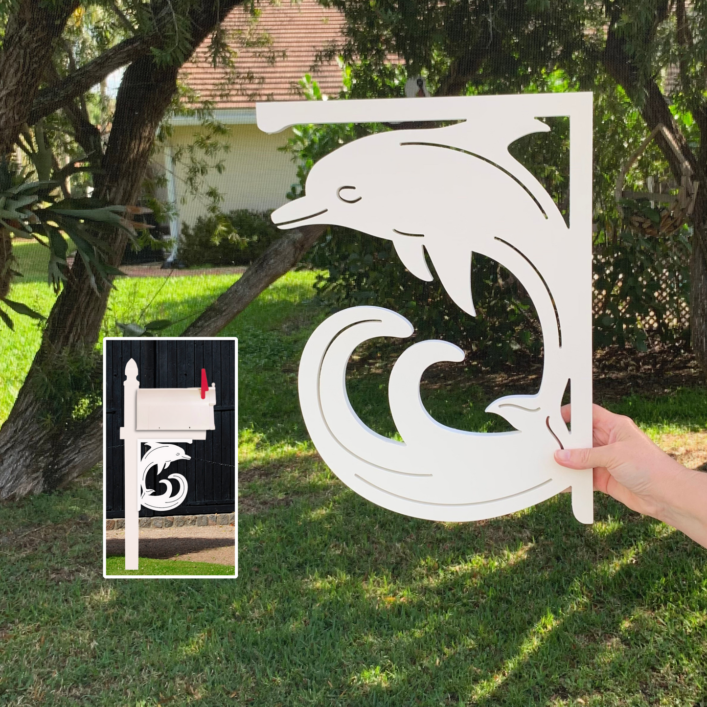 Mailbox Bracket - Dolphin - Medium 12" x 16"