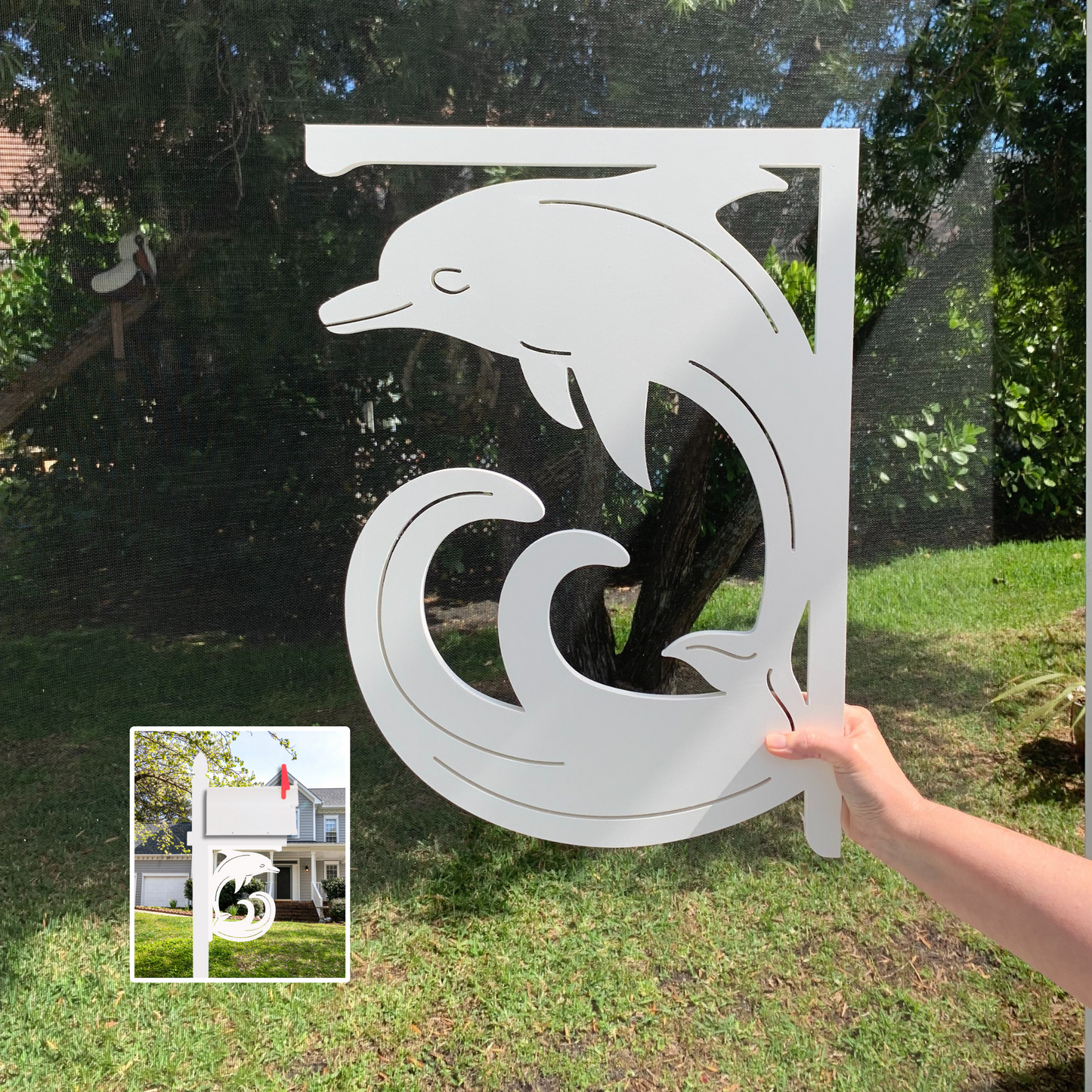 Mailbox Bracket - Dolphin - Large 16' x 21"
