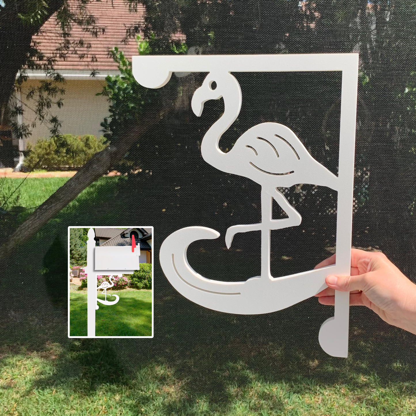 Mailbox Bracket - Flamingo - Medium 12" x 16"