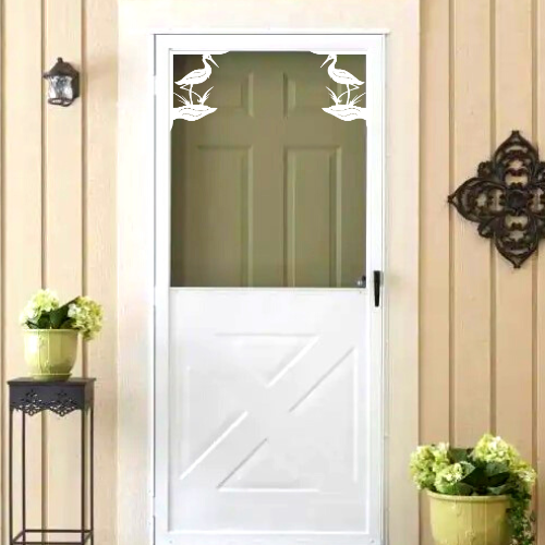 Screen Door Decor - Heron Small X2, Custom Mailbox, Bracket, Outdoor Decor, 7x9 inch Free Shipping to Mainland USA
