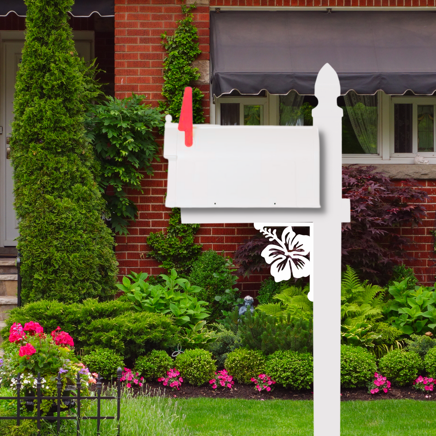 Mailbox Bracket - Hibiscus - Small 7" x 9"