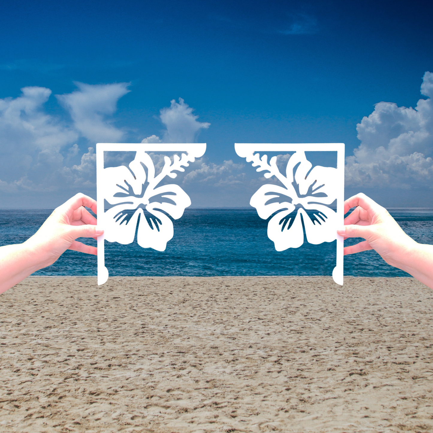 Screen Door Decor - Hibiscus Small X2, Custom Mailbox, Bracket, Outdoor Decor, 7x9 inch Free Shipping to Mainland USA
