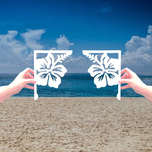 Screen Door Decor - Hibiscus Small X2, Custom Mailbox, Bracket, Outdoor Decor, 7x9 inch Free Shipping to Mainland USA