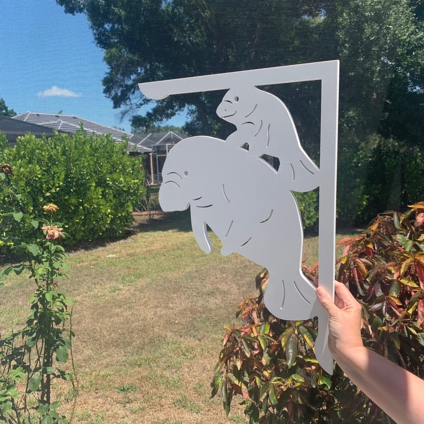 Mailbox Bracket - Manatee & Baby - Large 16" x21"