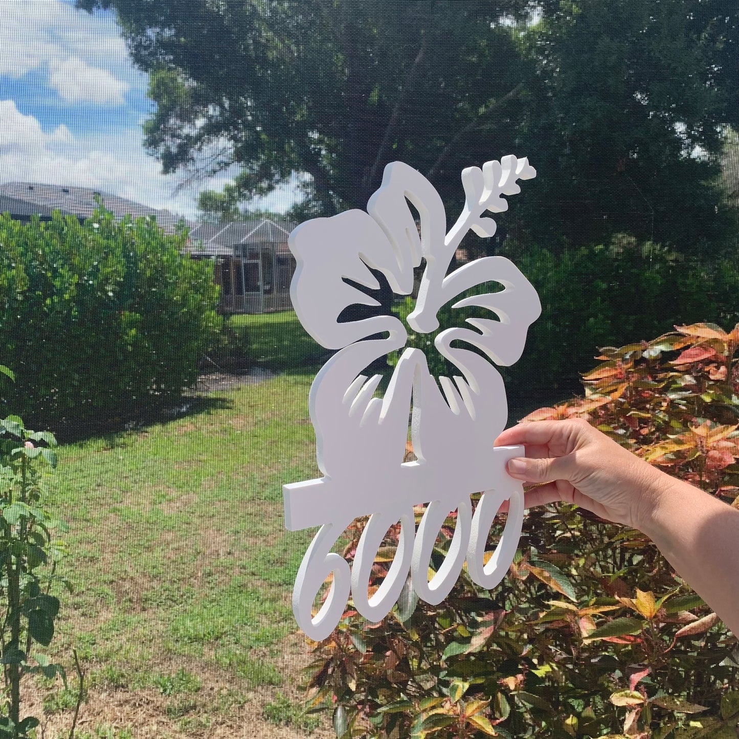 House Number Sign, Hibiscus