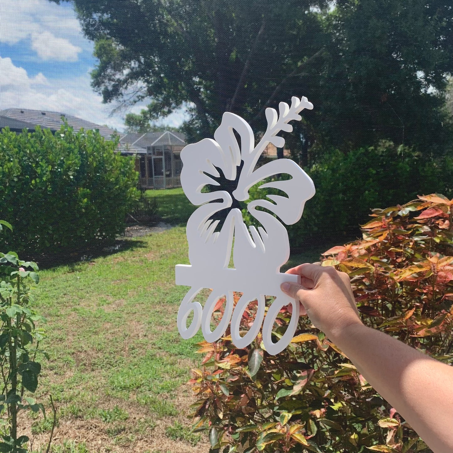 House Number Sign, Hibiscus