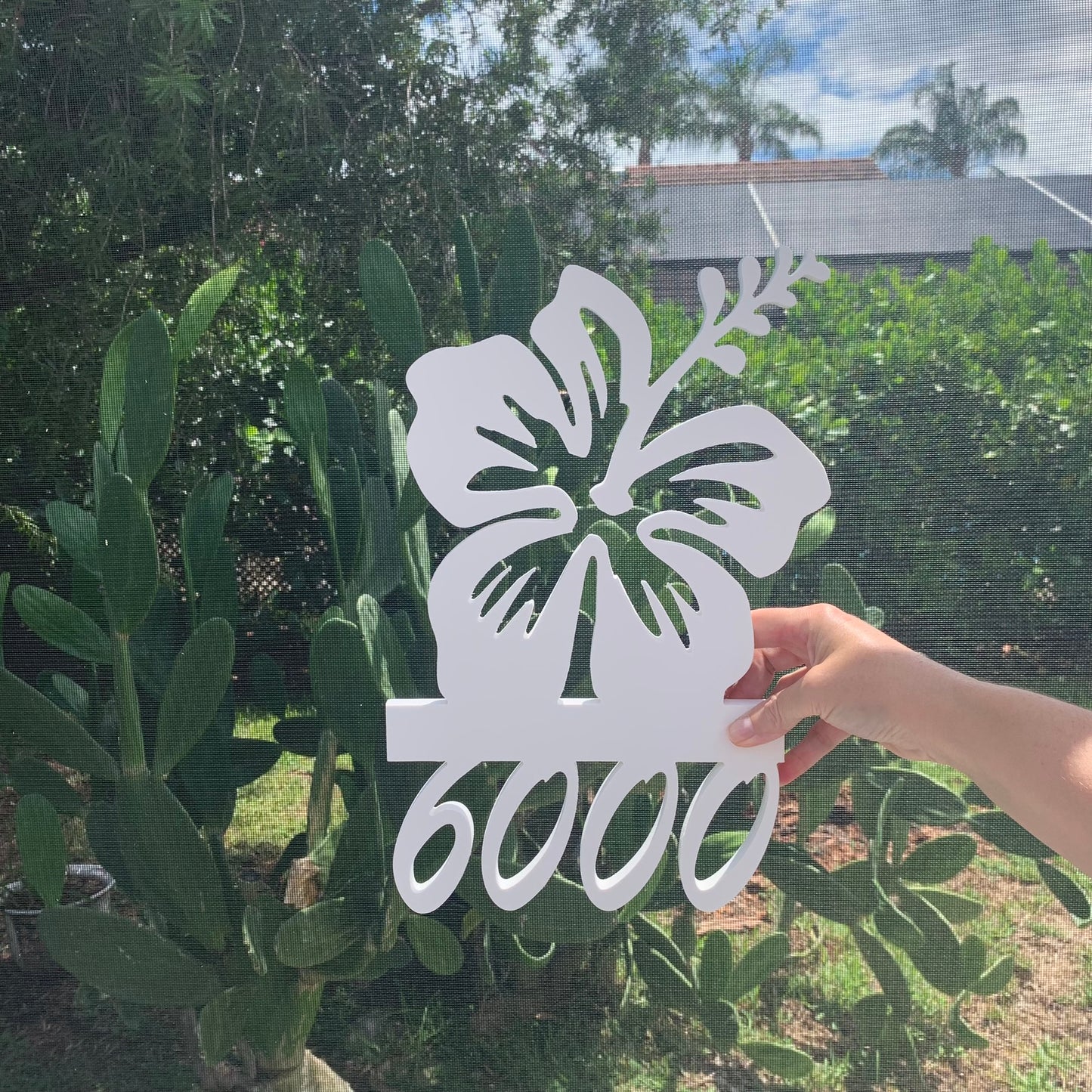 House Number Sign, Hibiscus