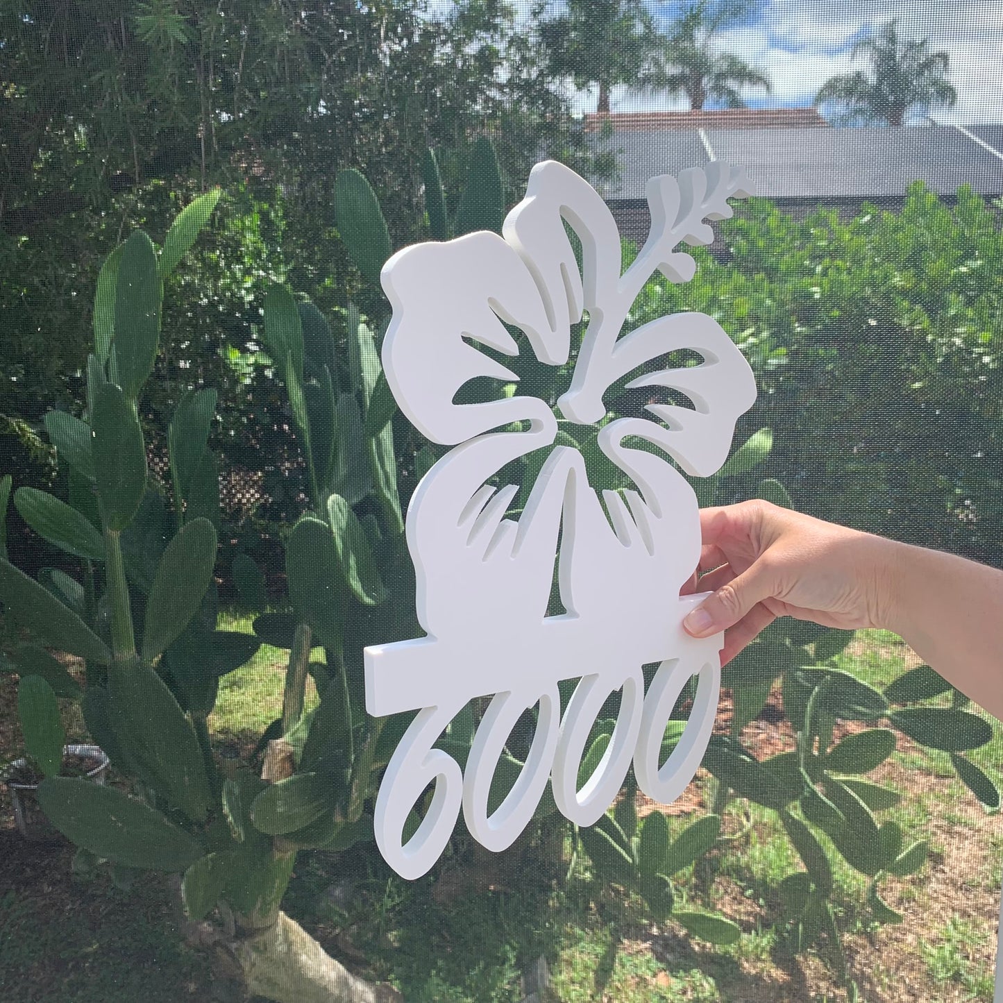 House Number Sign, Hibiscus