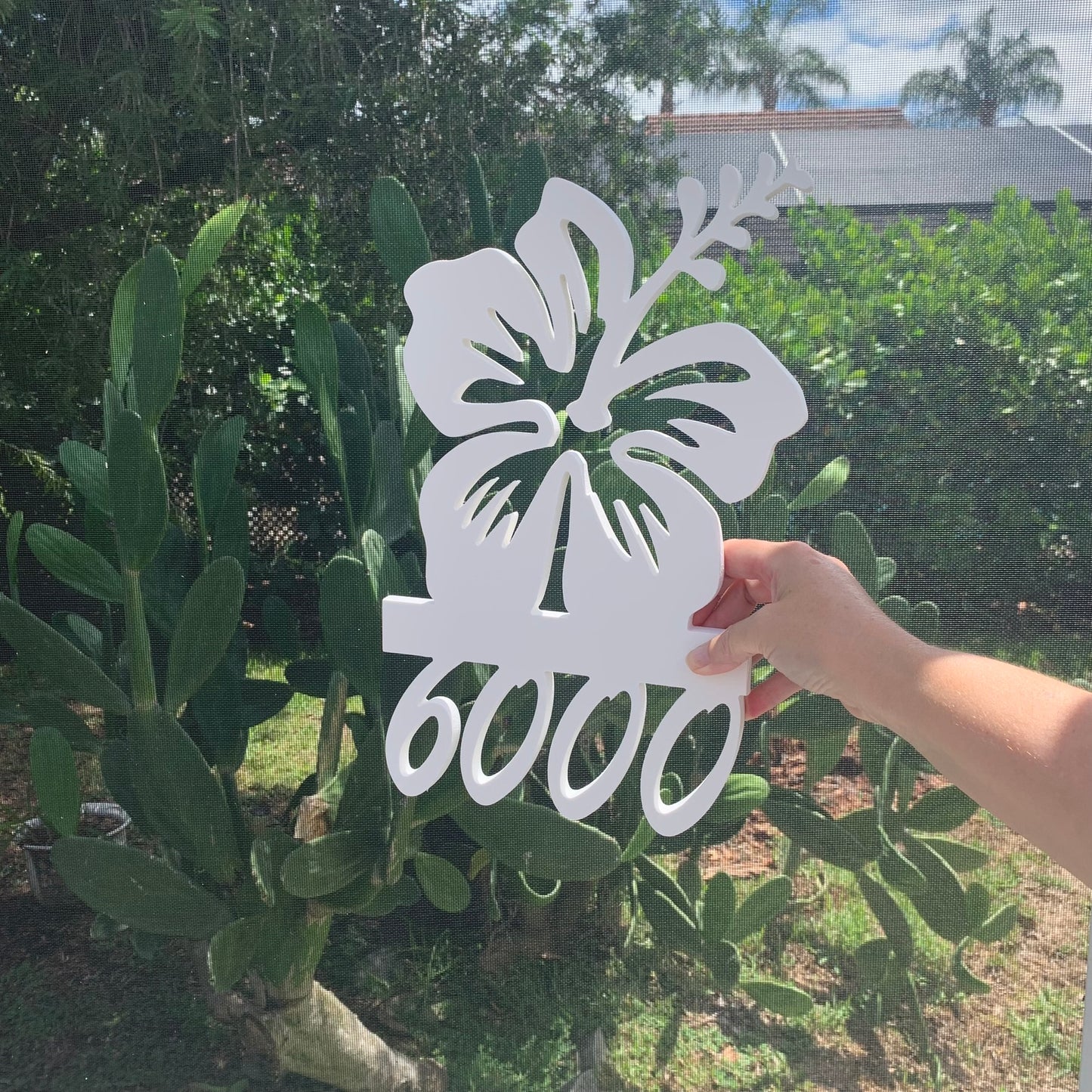 House Number Sign, Hibiscus