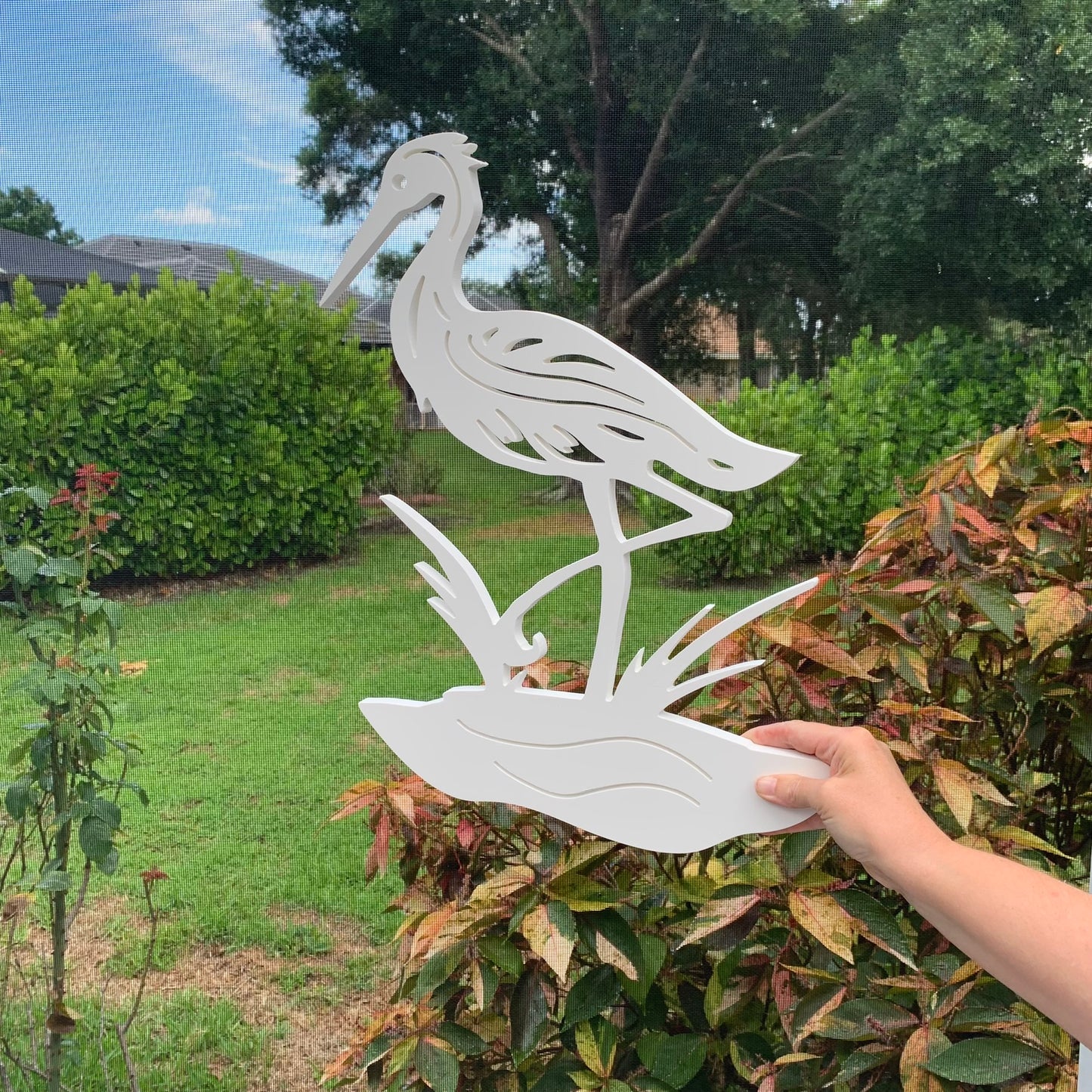 Wall Art, Heron, Tropical, Outdoor Decor, Housewarming Gift, Nautical, Coastal, Custom, PVC Wall Art, Long Lasting
