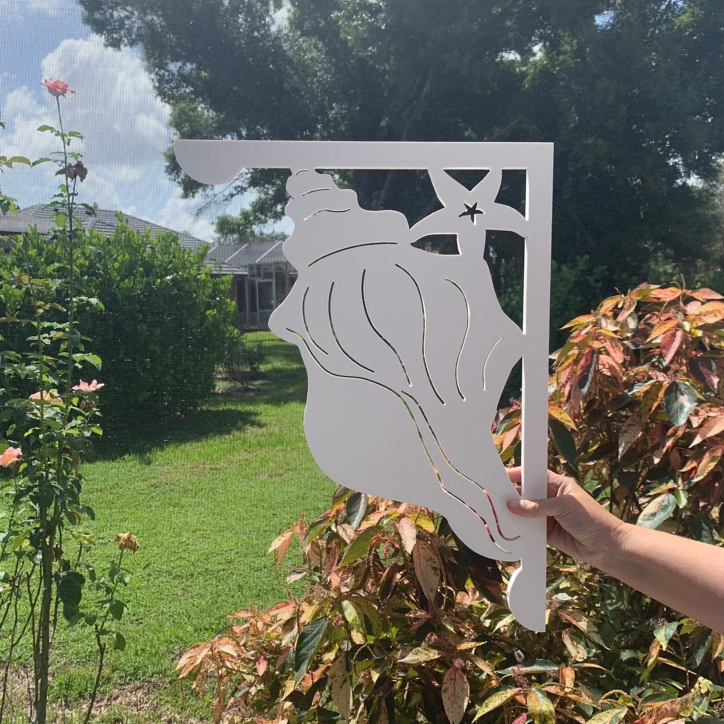 Mailbox Bracket - Conch and Starfish - Large 16" x 21"