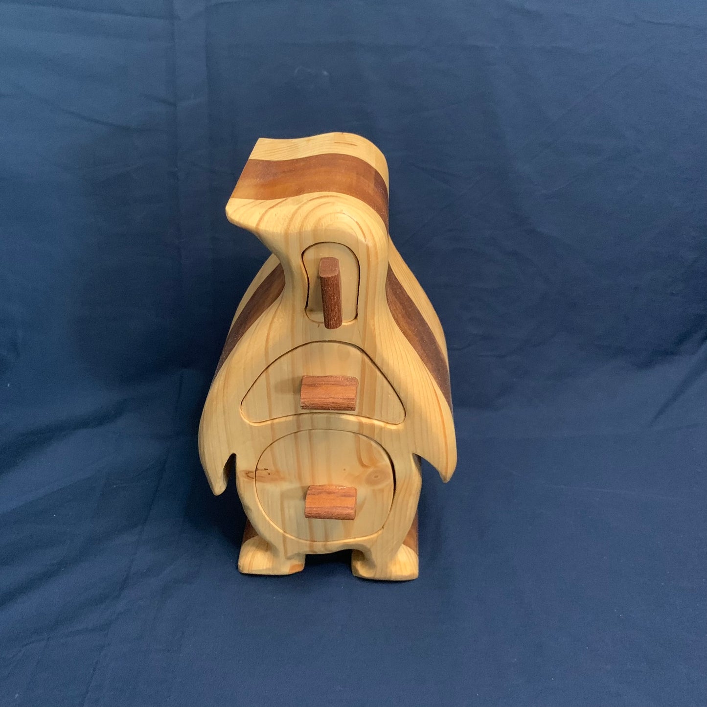 Solid Wood Box w/Drawers - Penguin, Jewelry Box, Handcrafted, Custom Box, Personalized Box, Handmade, Box, Home Decor, Engraved, Stash Box