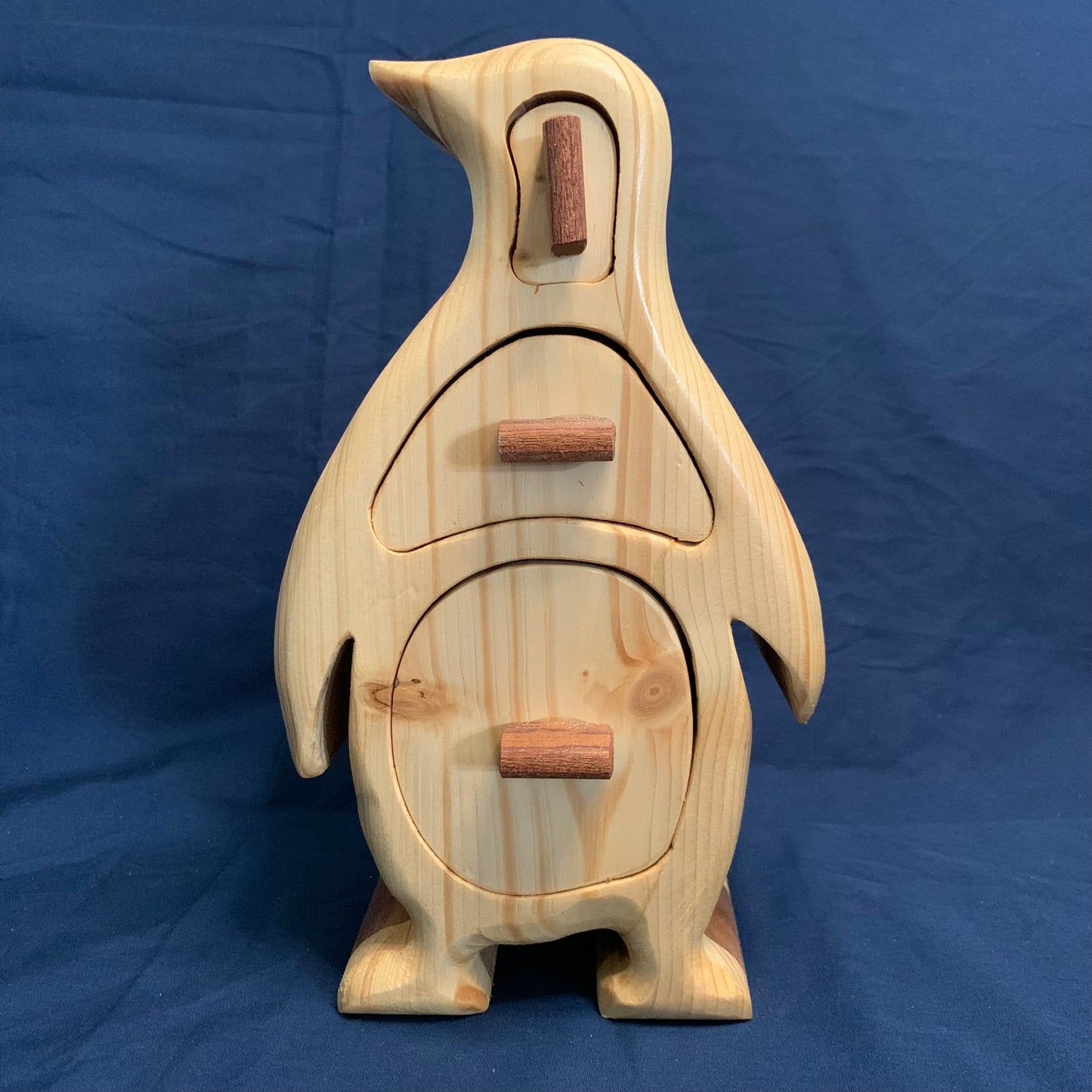 Solid Wood Box w/Drawers - Penguin, Jewelry Box, Handcrafted, Custom Box, Personalized Box, Handmade, Box, Home Decor, Engraved, Stash Box