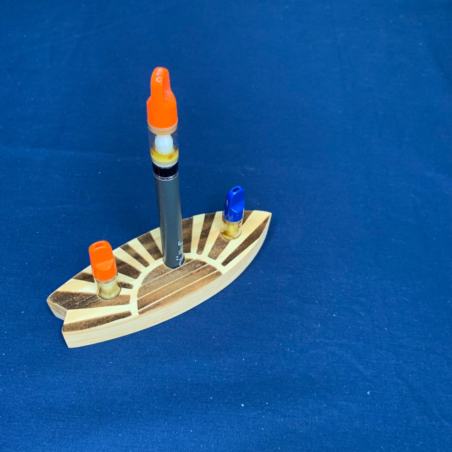 Vape Pen Holder - Surf Board - Sunrise/Sunset - Engraved - Solid Wood, Holds 510 Thread Vape Pens &/or Cartridge (Copy) (Copy)
