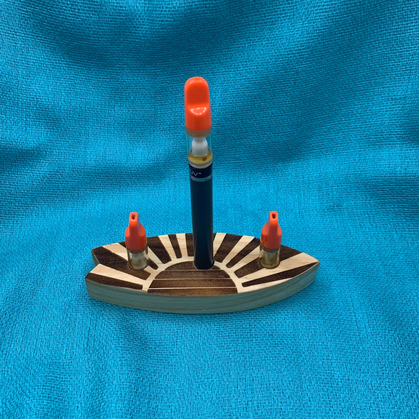 Vape Pen Holder - Surf Board - Sunrise/Sunset - Engraved - Solid Wood, Holds 510 Thread Vape Pens &/or Cartridge (Copy) (Copy)