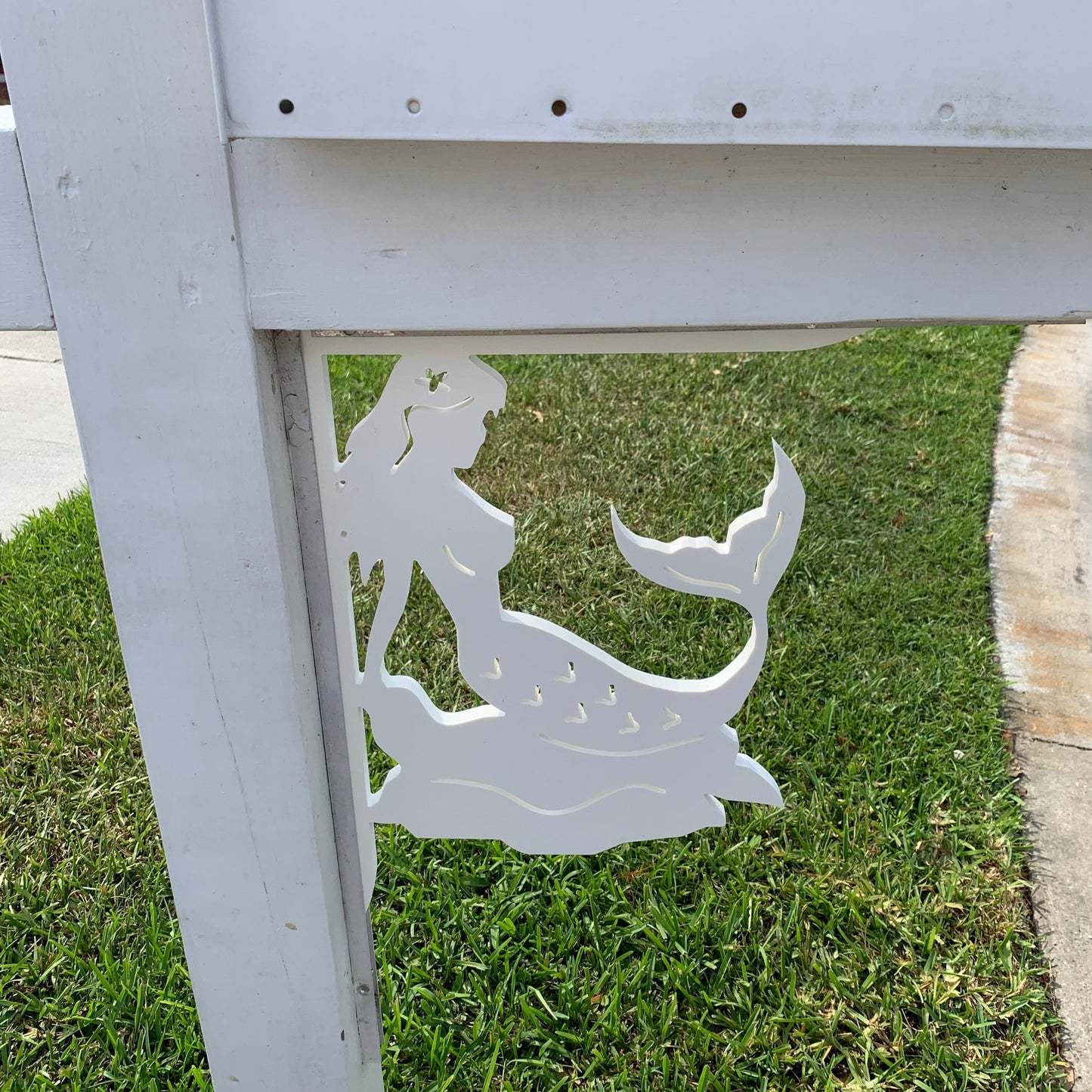 Mailbox Bracket - Mermaid on the Rocks - Medium 12" x 16"