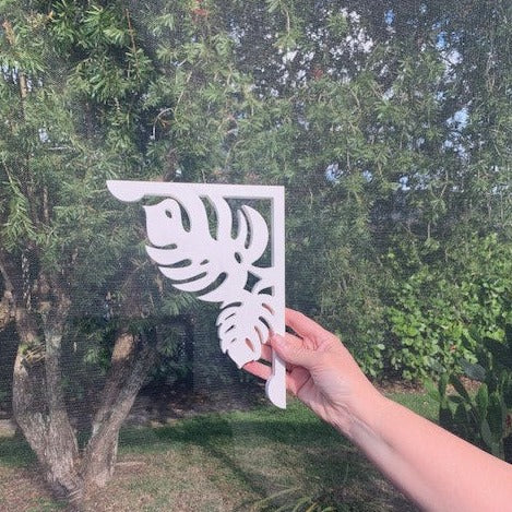 Screen Door Decor - Monstera Small X2, Custom Mailbox, Bracket, Outdoor Decor, 7x9 inch Free Shipping to Mainland USA