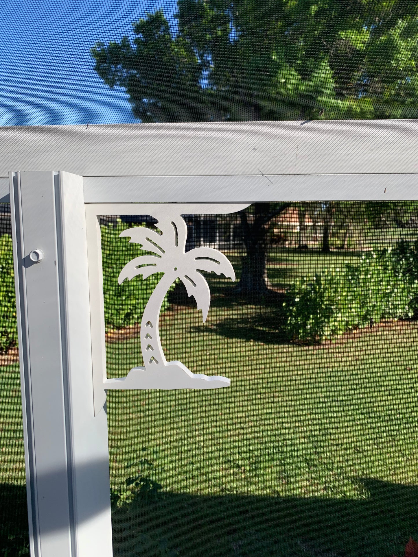 Screen Door Decor - Palm Tree With Island Small X2, Custom Mailbox, Bracket, Outdoor Decor, 7x9 inch Free Shipping to Mainland USA