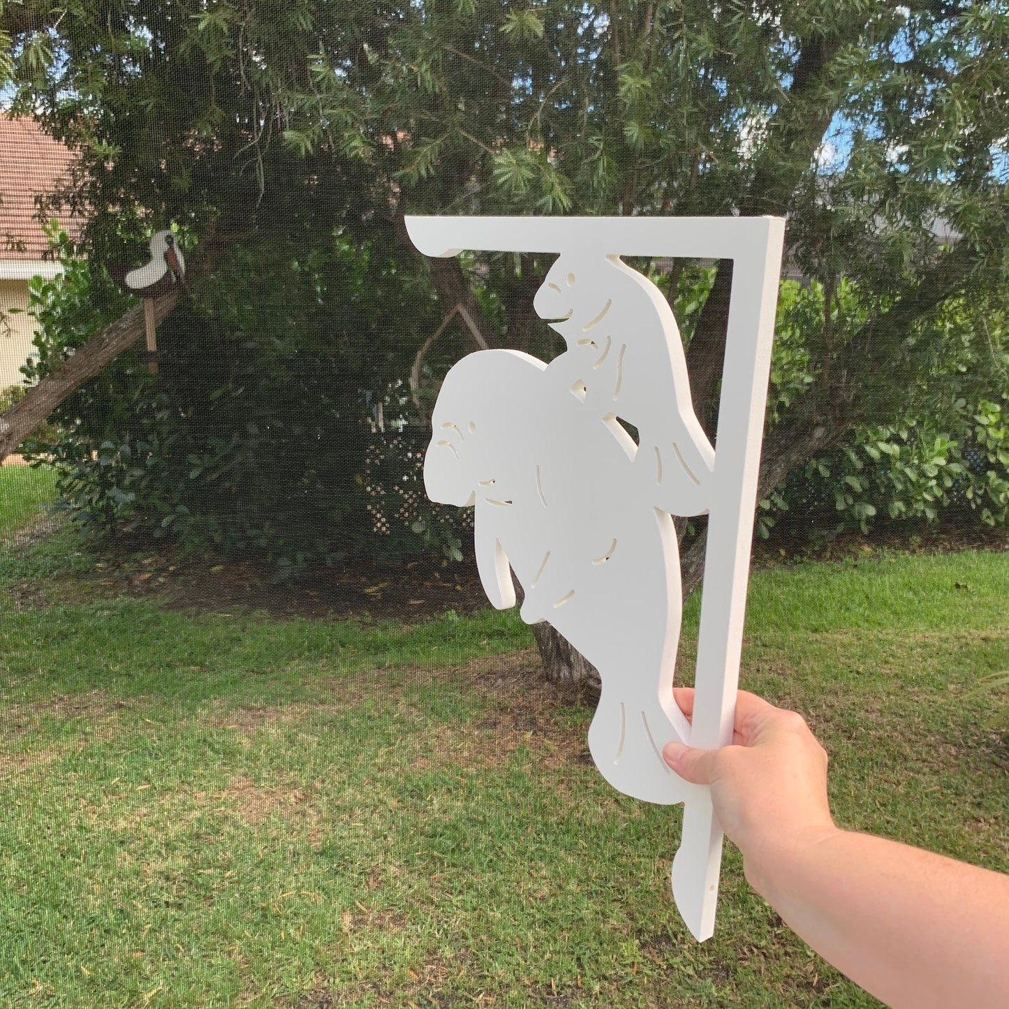 Mailbox Bracket - Manatee with Baby (new) - Medium 12" x 16"