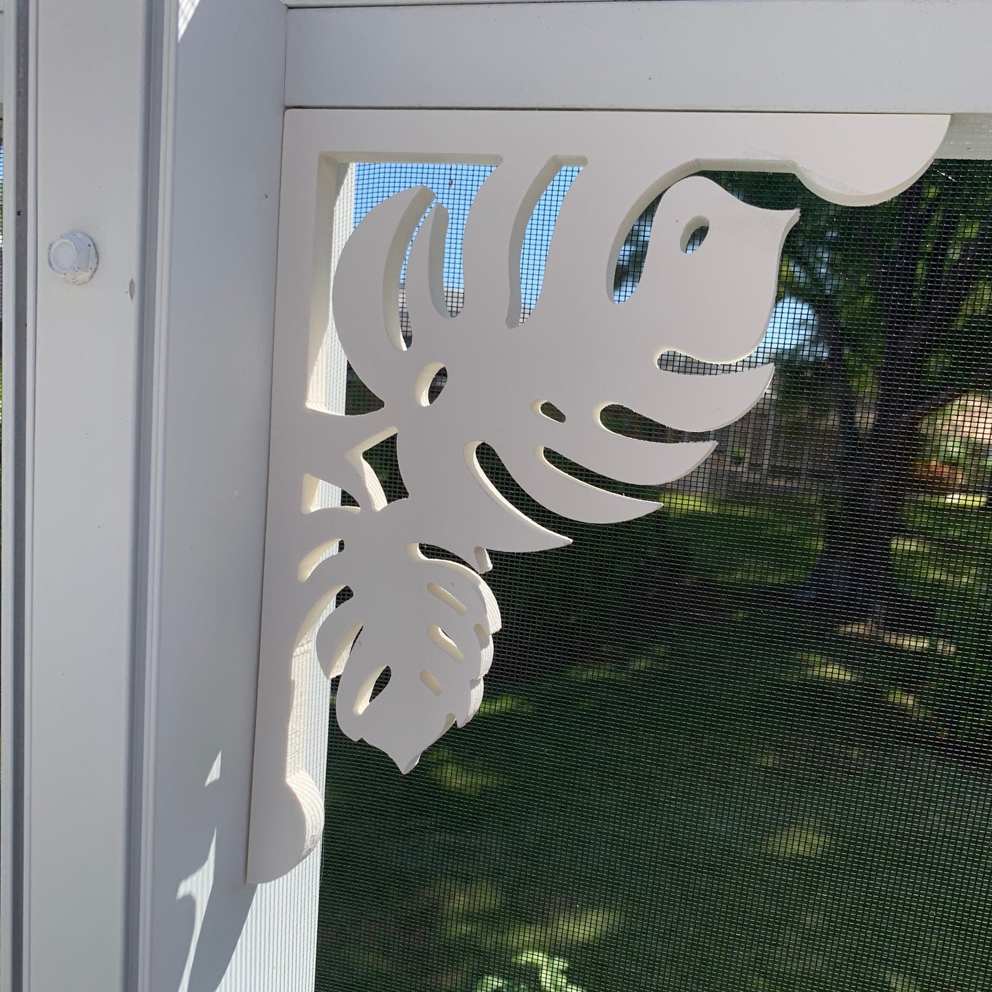Screen Door Decor - Monstera Small X2, Custom Mailbox, Bracket, Outdoor Decor, 7x9 inch Free Shipping to Mainland USA