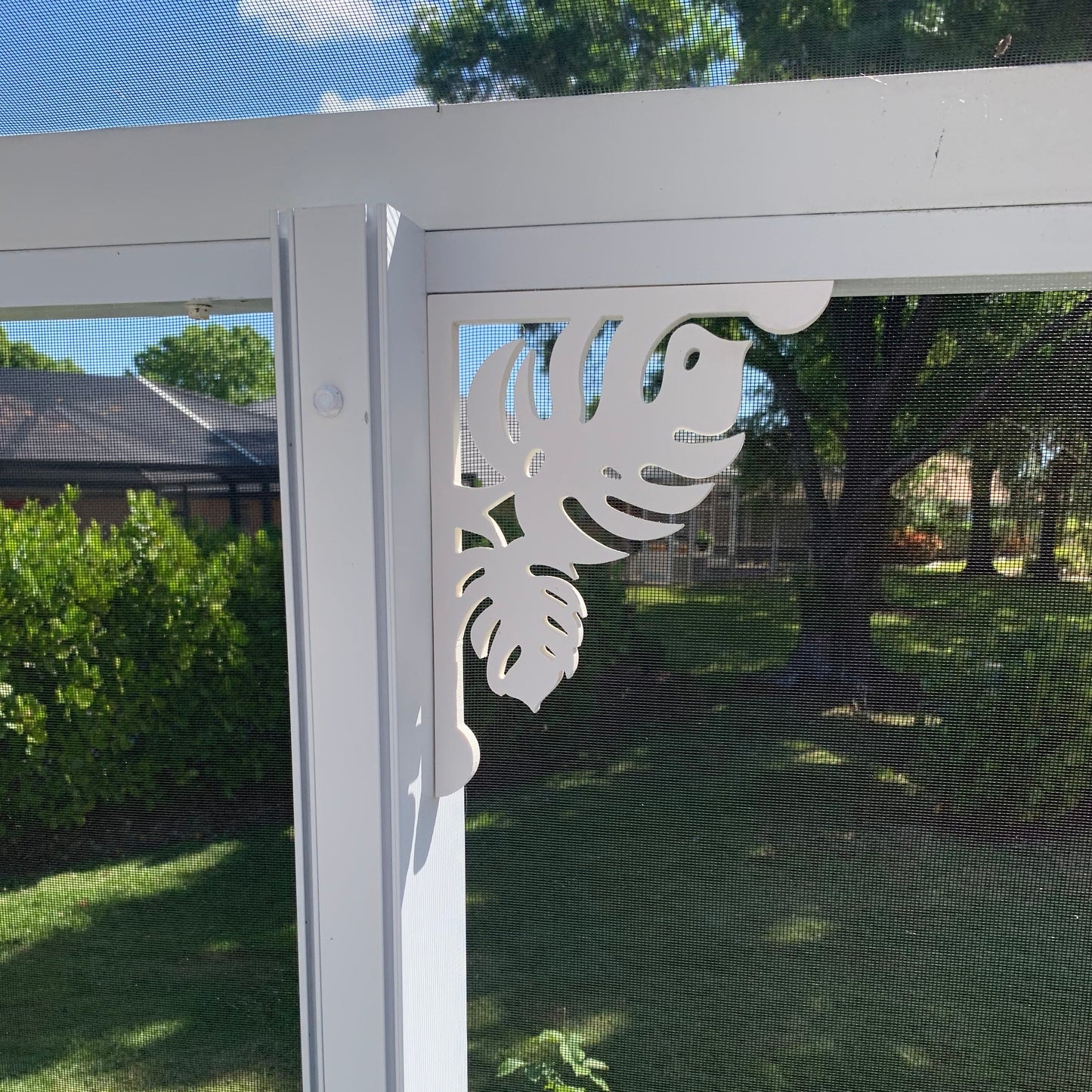 Screen Door Decor - Monstera Small X2, Custom Mailbox, Bracket, Outdoor Decor, 7x9 inch Free Shipping to Mainland USA
