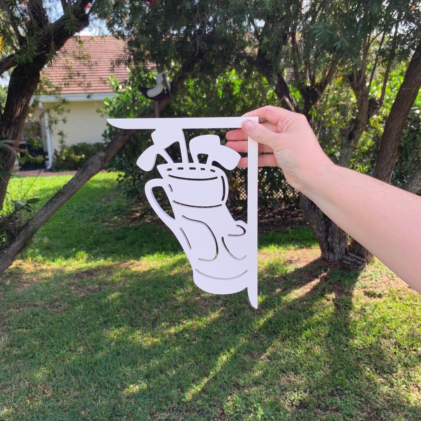 Screen Door Decor - Golf Bag Small X2, Custom Mailbox, Bracket, Outdoor Decor, 7x9 inch Free Shipping to Mainland USA