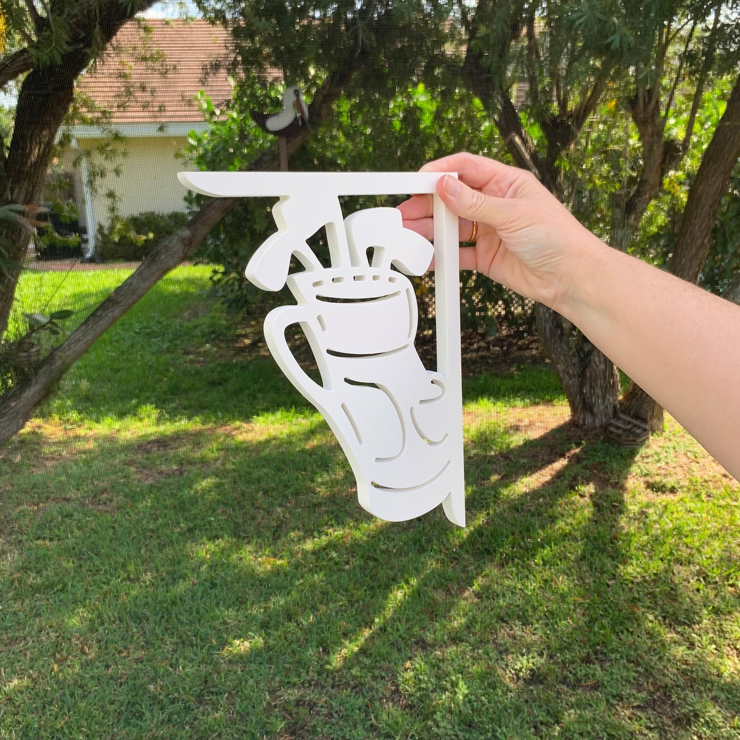Screen Door Decor - Golf Bag Small X2, Custom Mailbox, Bracket, Outdoor Decor, 7x9 inch Free Shipping to Mainland USA