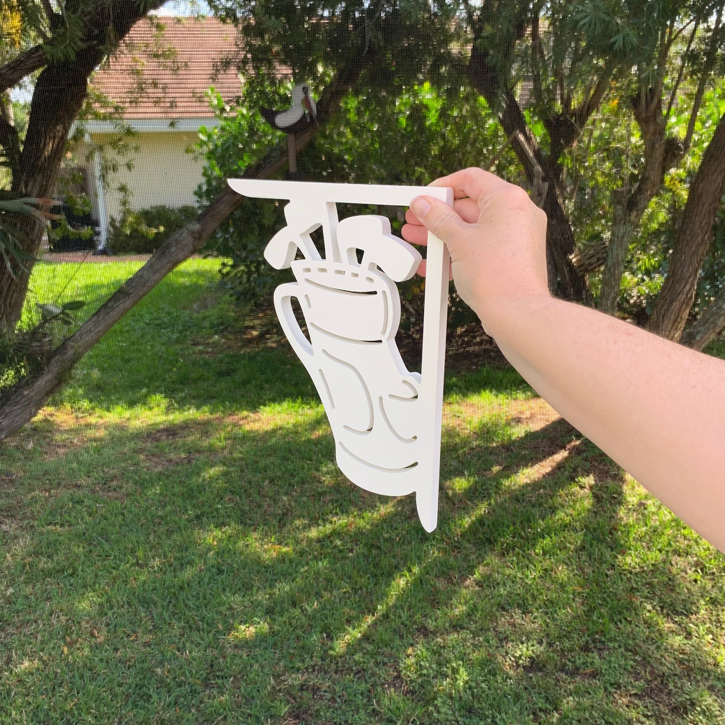 Screen Door Decor - Golf Bag Small X2, Custom Mailbox, Bracket, Outdoor Decor, 7x9 inch Free Shipping to Mainland USA