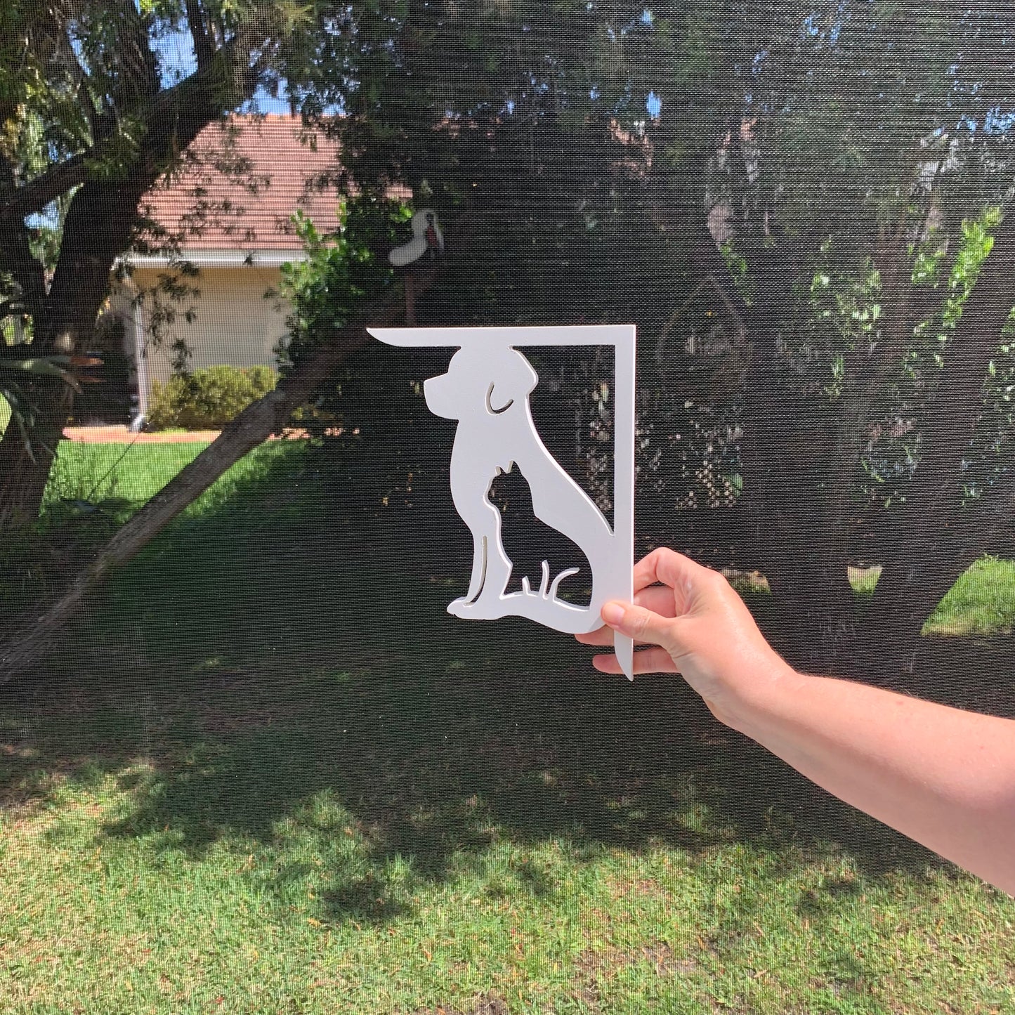 Mailbox Bracket - Dog & Cat - Small 7" x 9"
