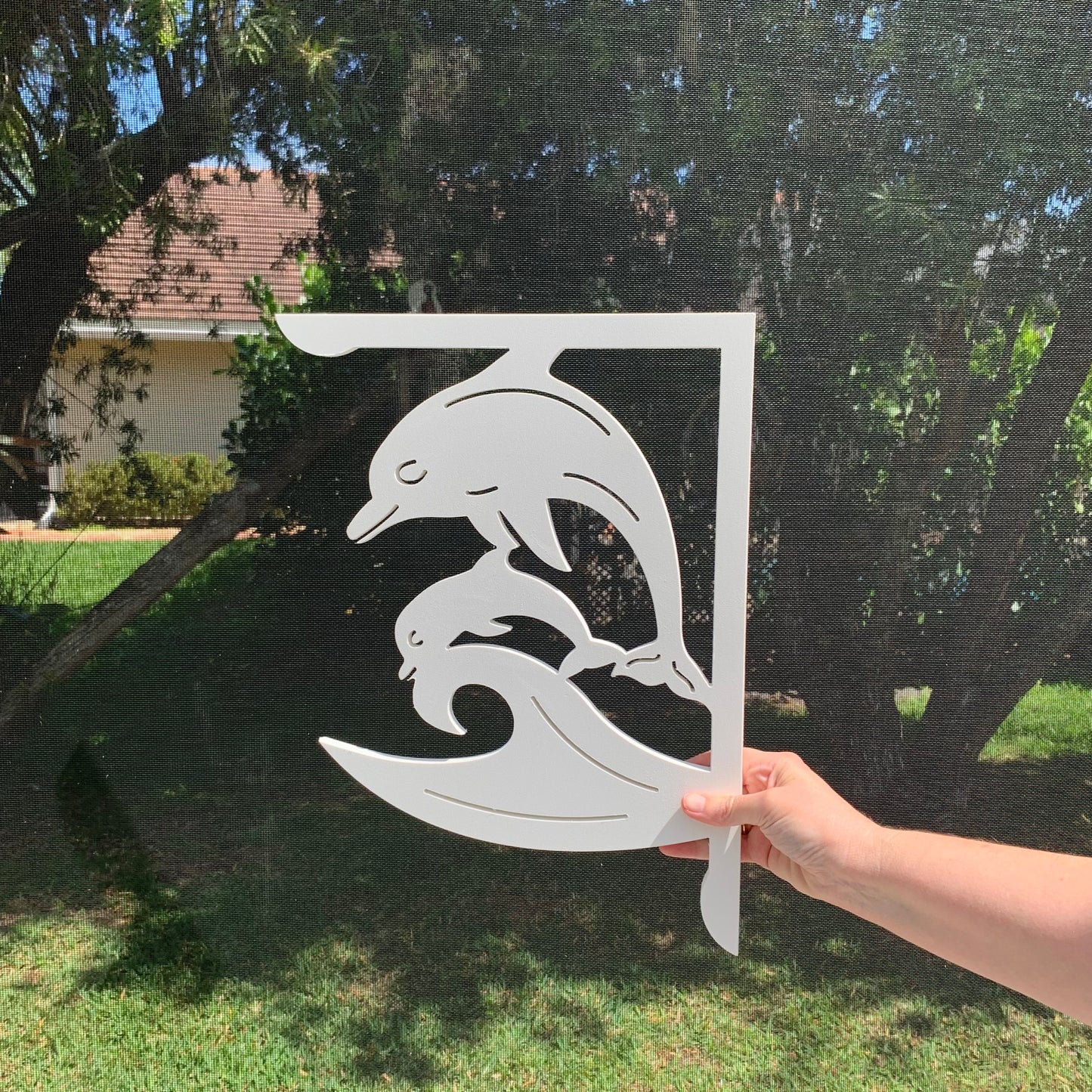 Mailbox Bracket - Dolphin with Baby - Medium 12" x 16"