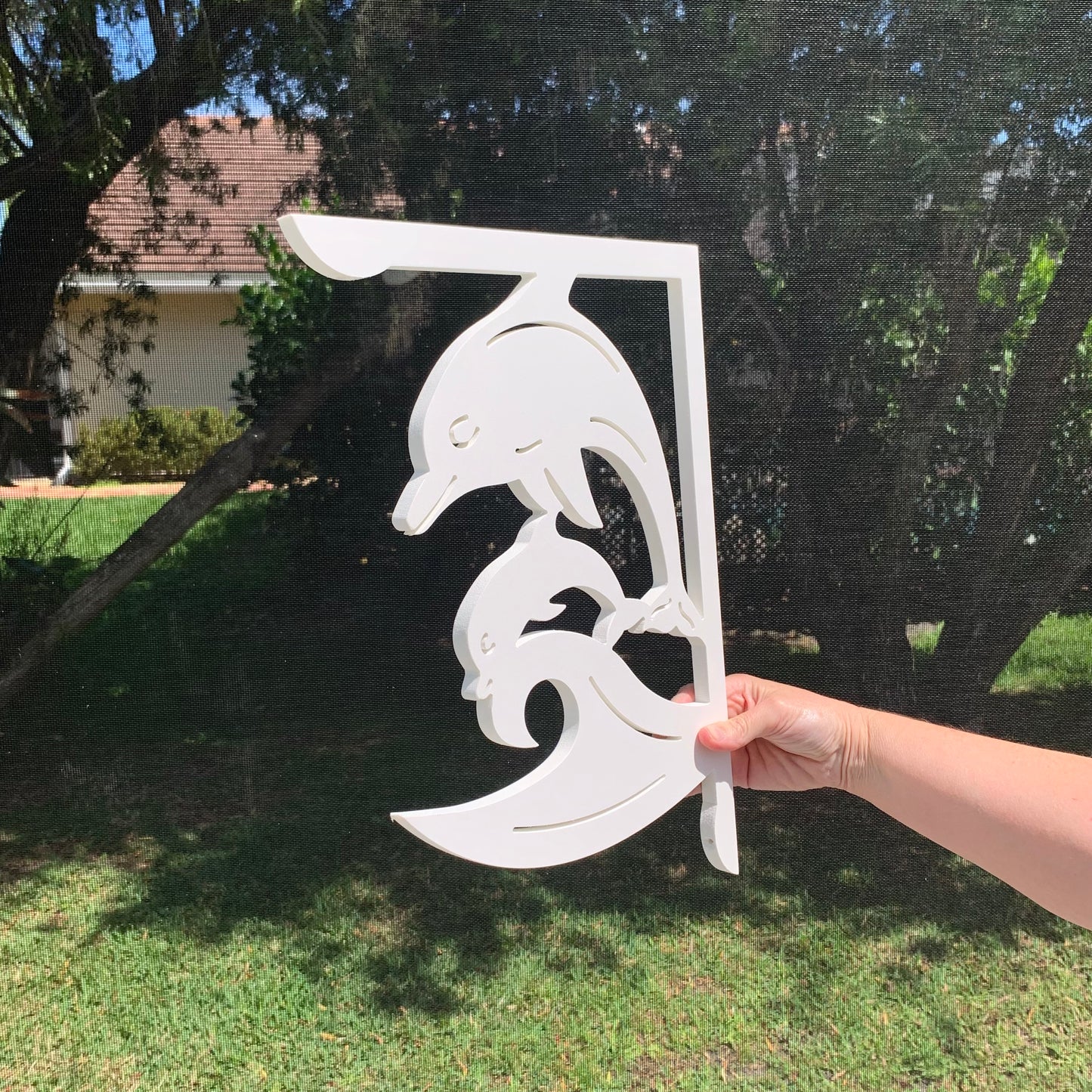 Mailbox Bracket - Dolphin with Baby - Medium 12" x 16"