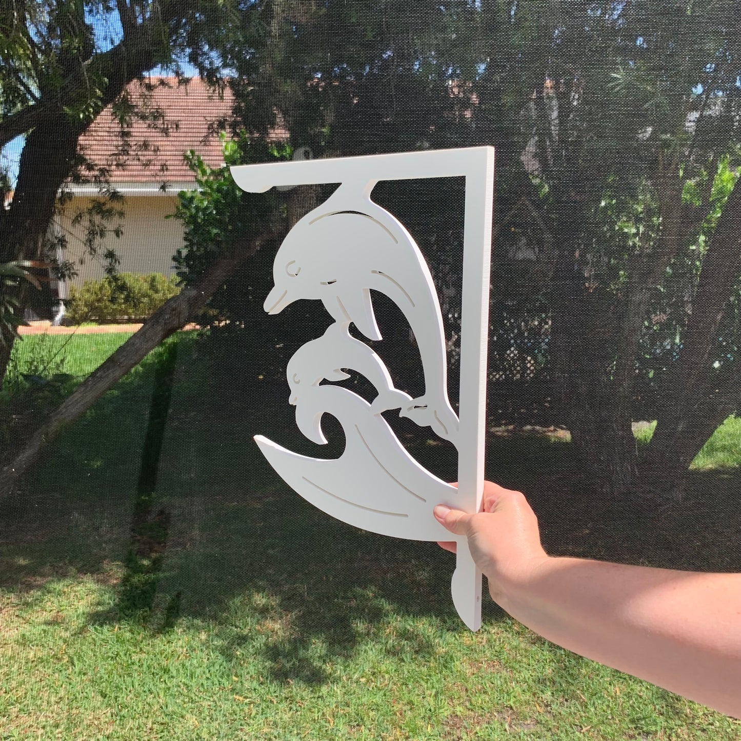 Mailbox Bracket - Dolphin with Baby - Medium 12" x 16"
