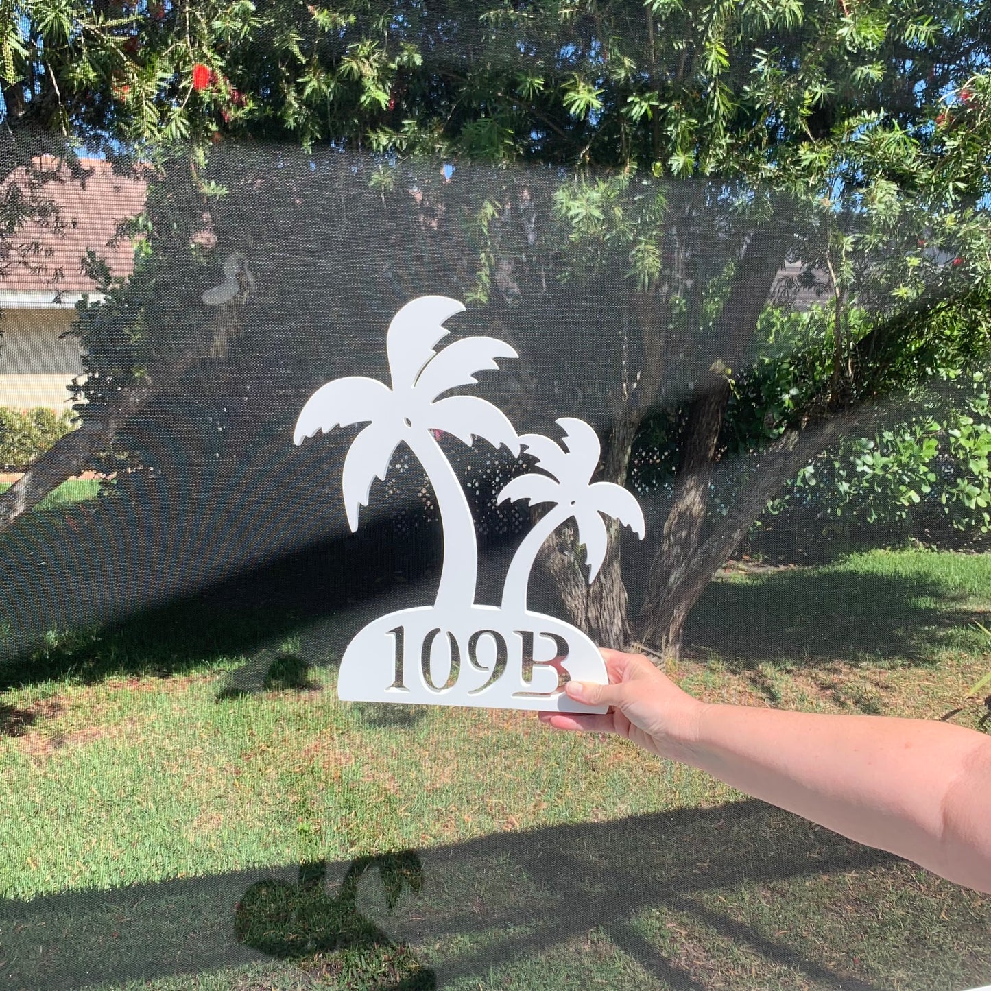 House Number Plaque - Palm Tree Double