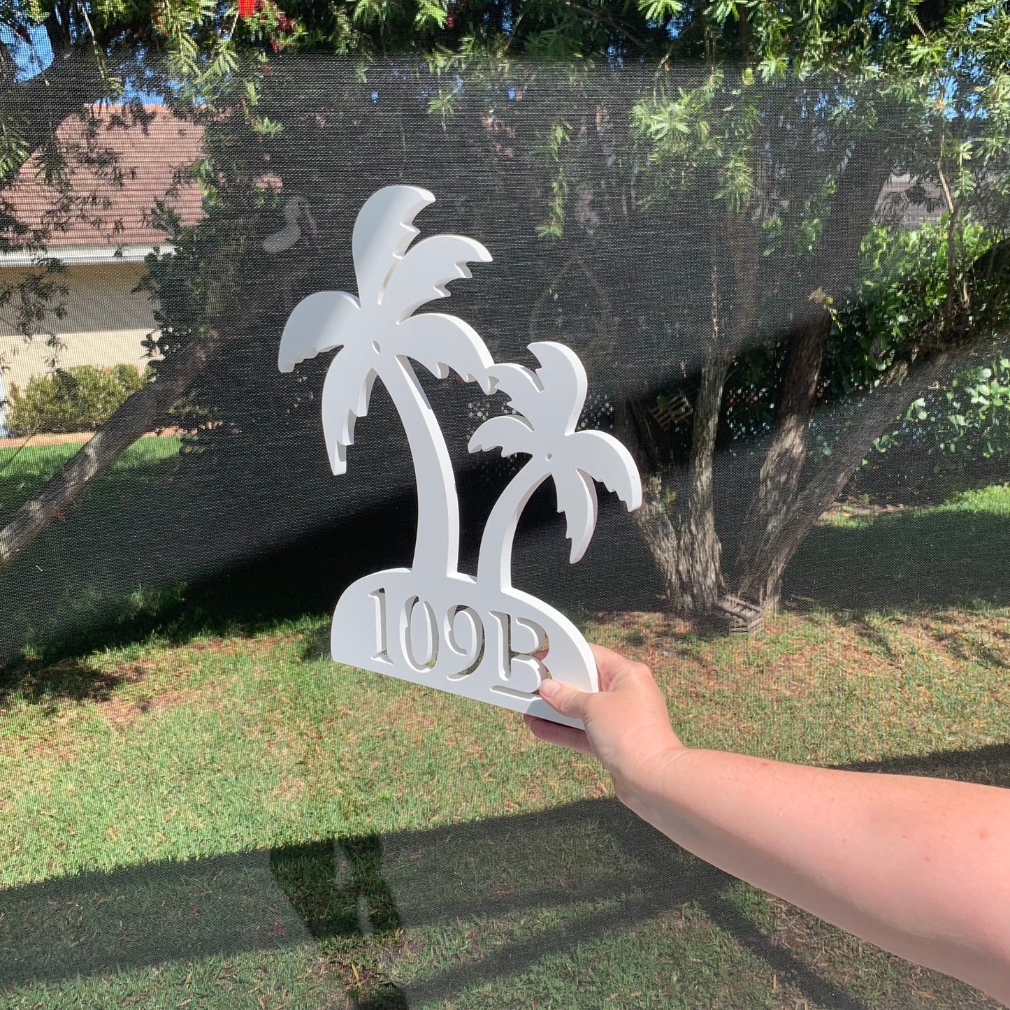 House Number Plaque - Palm Tree Double
