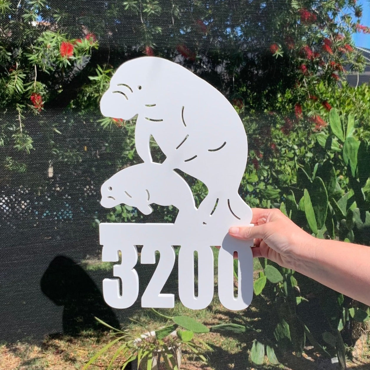 House Number Sign, Manatee with Baby