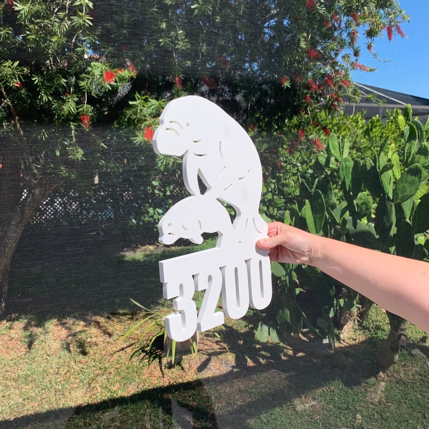 House Number Sign, Manatee with Baby