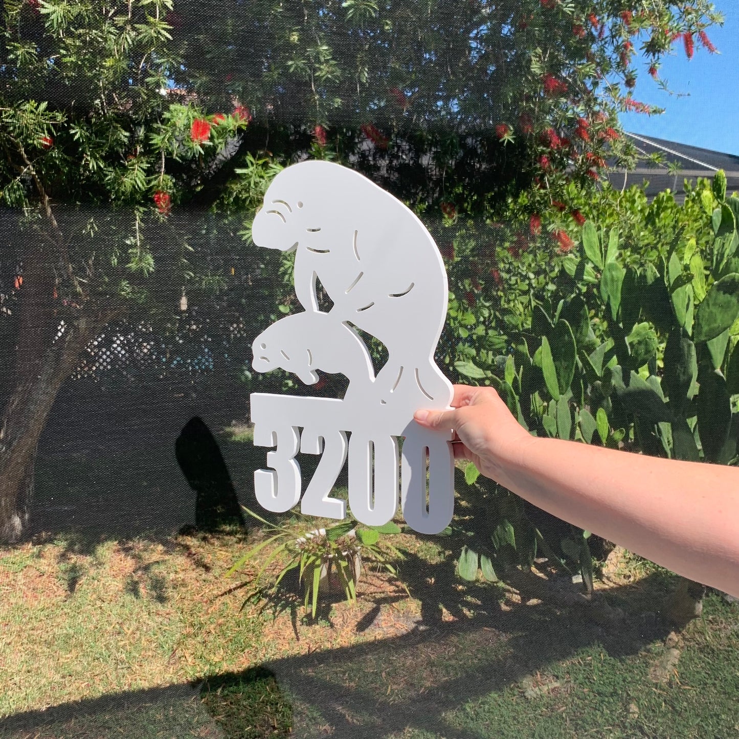 House Number Sign, Manatee with Baby