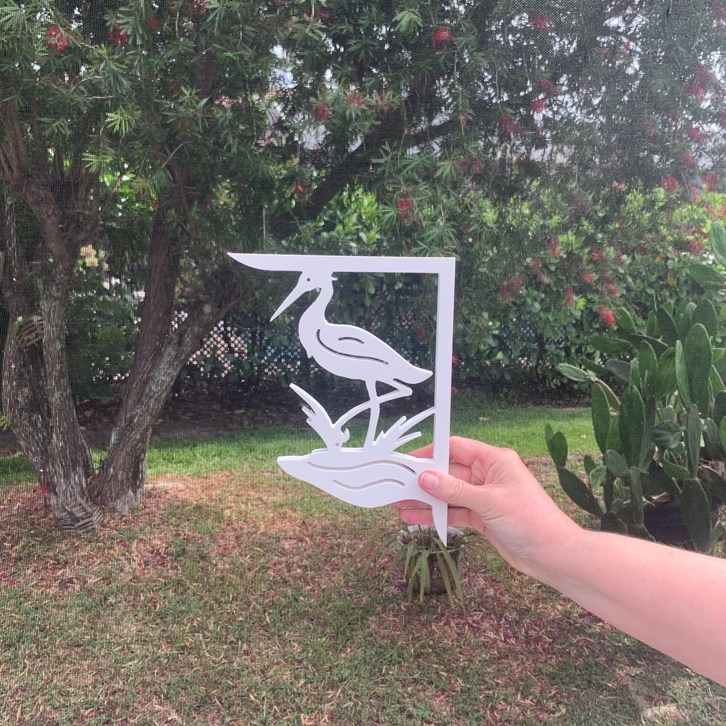 Screen Door Decor - Heron Small X2, Custom Mailbox, Bracket, Outdoor Decor, 7x9 inch Free Shipping to Mainland USA