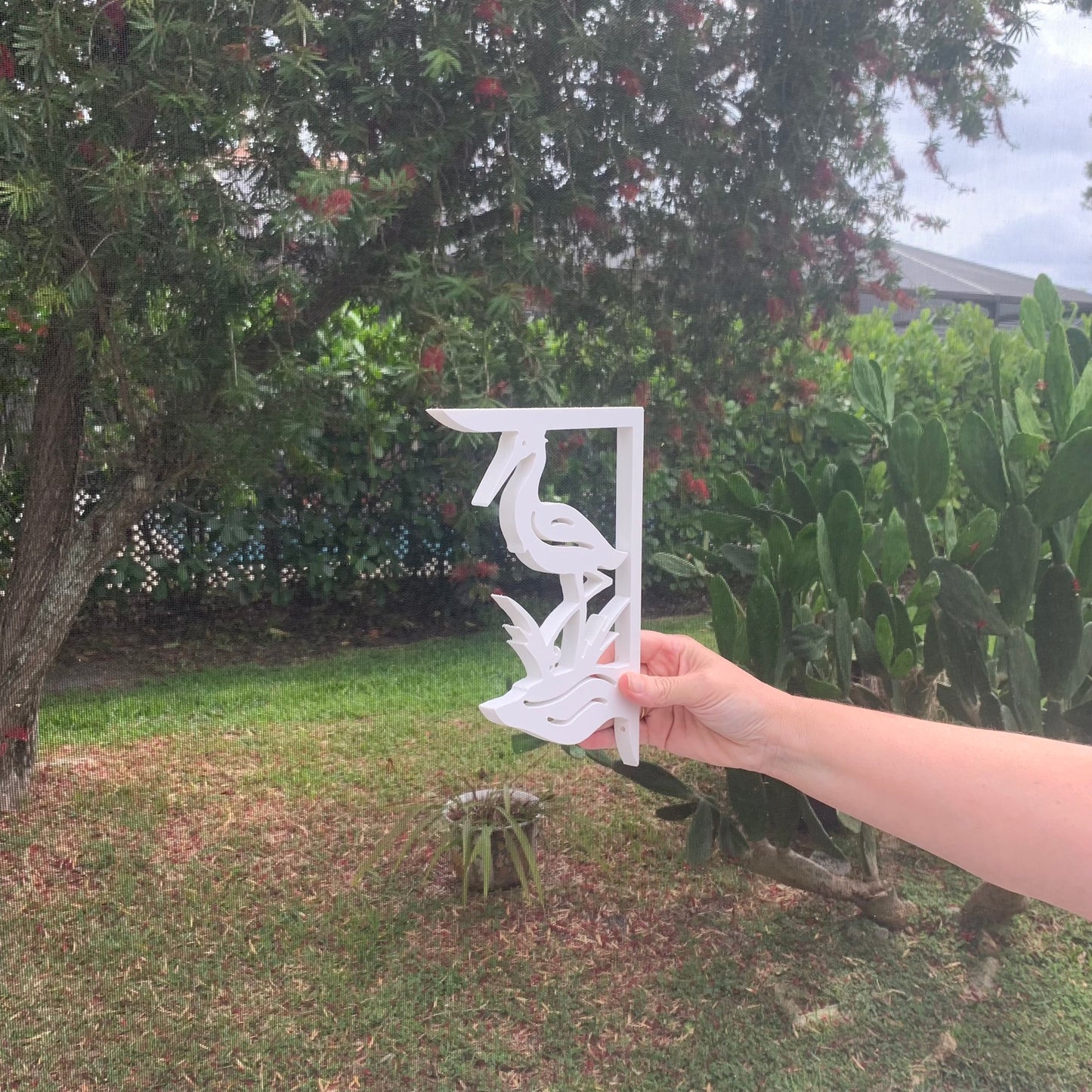 Screen Door Decor - Heron Small X2, Custom Mailbox, Bracket, Outdoor Decor, 7x9 inch Free Shipping to Mainland USA